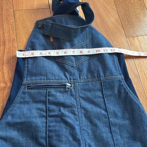 Levi's Vtg 70s Ski Bib Denim Blue Jean Snow Suit Overalls Apres Womens 10/12 - Picture 13 of 16
